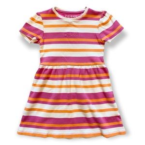 GUESS Pink, Orange, & White Striped Toddler Dress